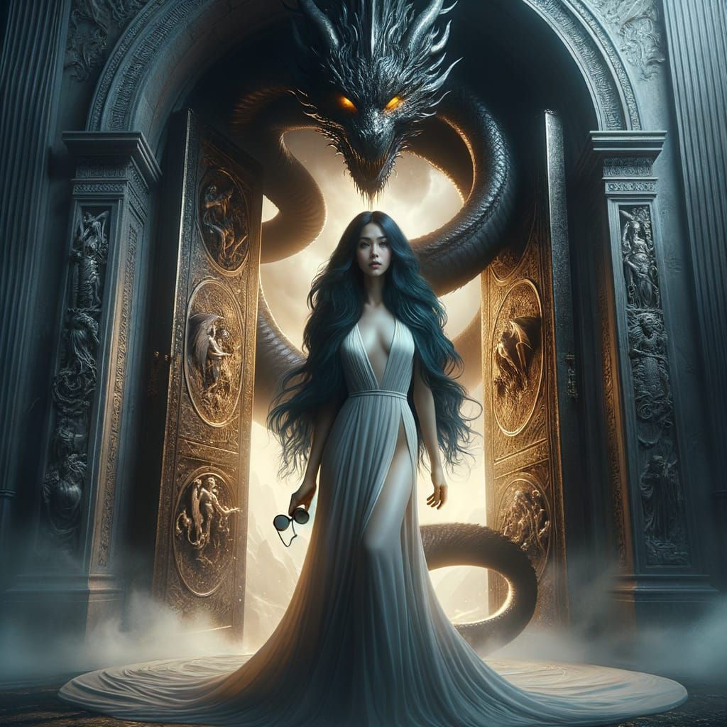 Mysterious Goddess in Ancient Ruins