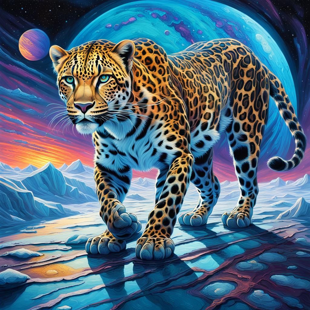 Leopard on Europa: Sci-Fi Art Nouveau Concept