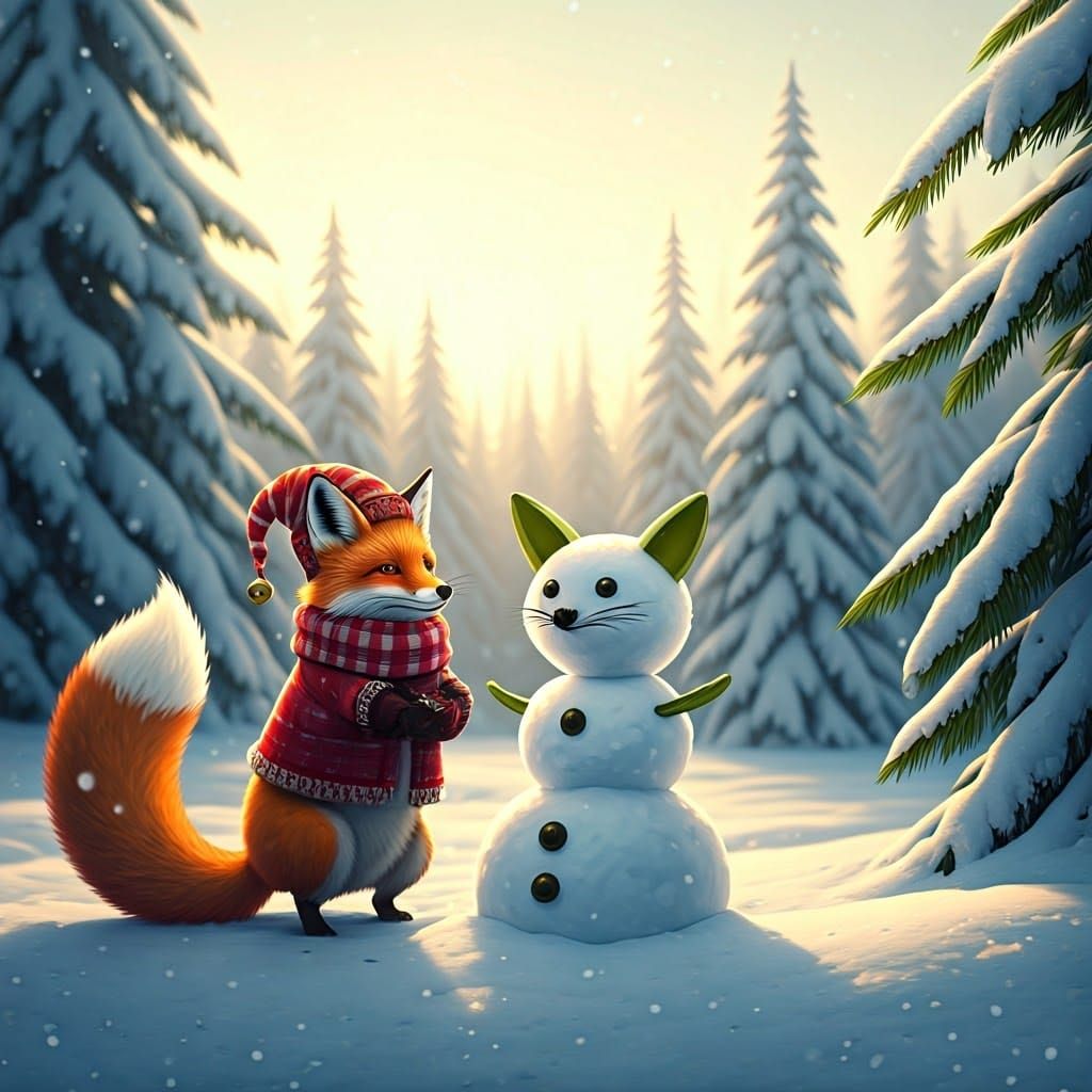 Whimsical Winter Wonderland in Vibrant Colors