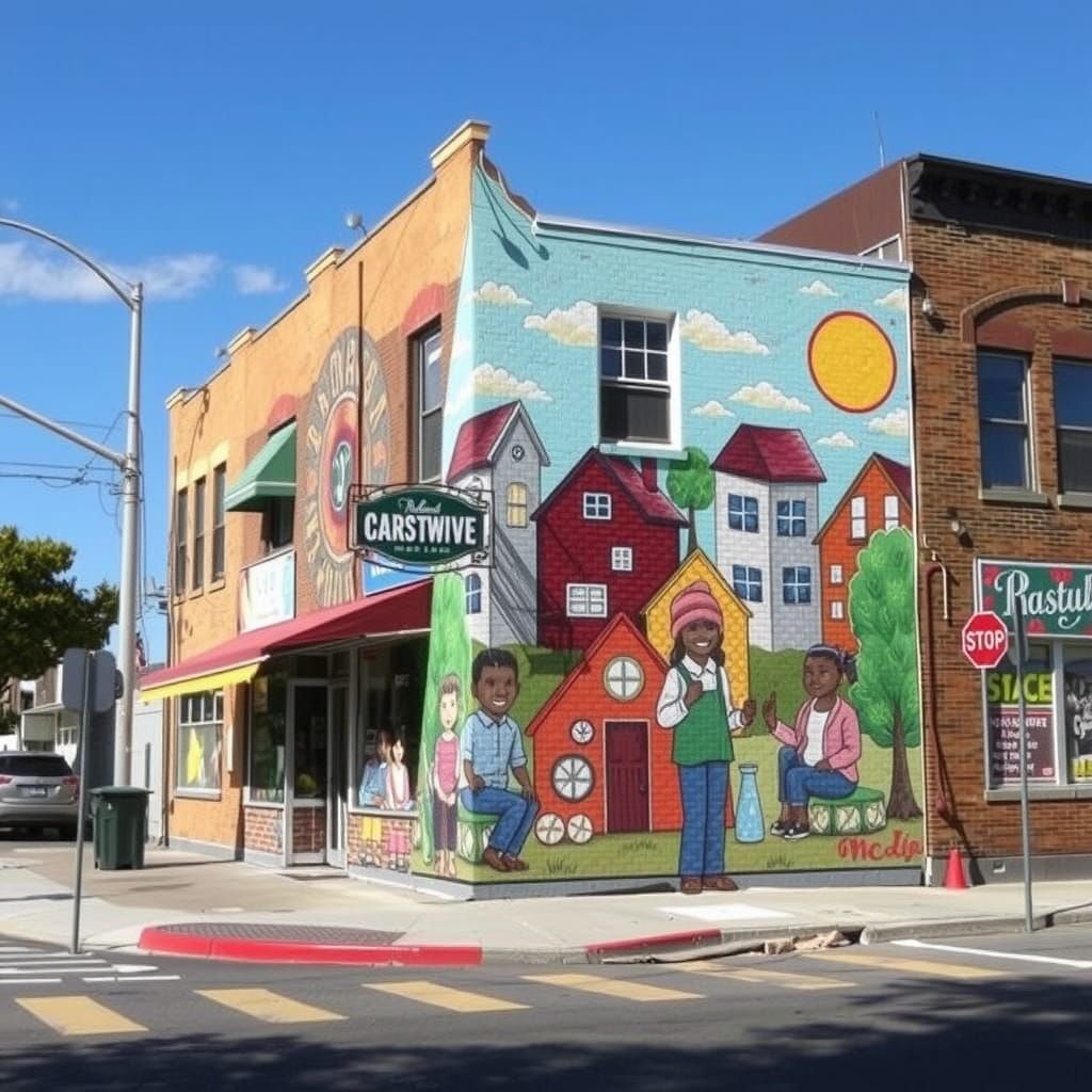 Street Art Mural of Neighborhood Community