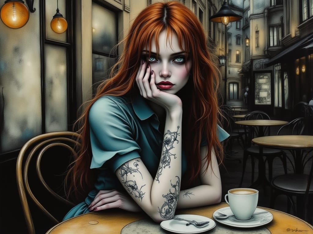 Dark Romanticism Meets Urban Turmoil in Red-Haired Enigma