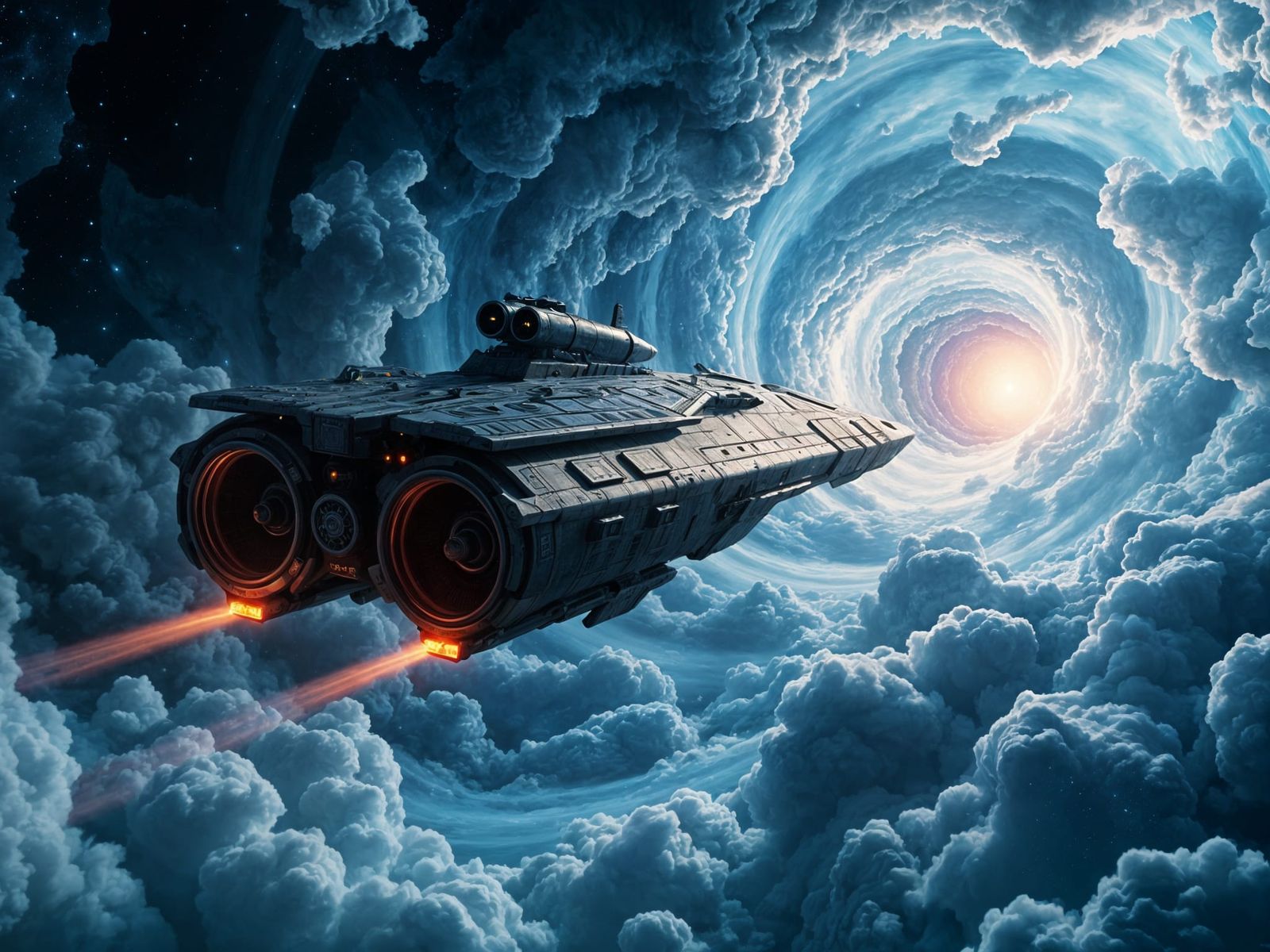 Surreal Space Battlecruiser Embarks on Cosmic Quest