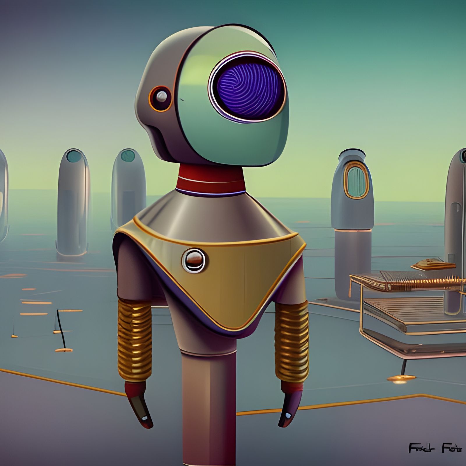 Retro-Futuristic Robots in Atomic-Punk City