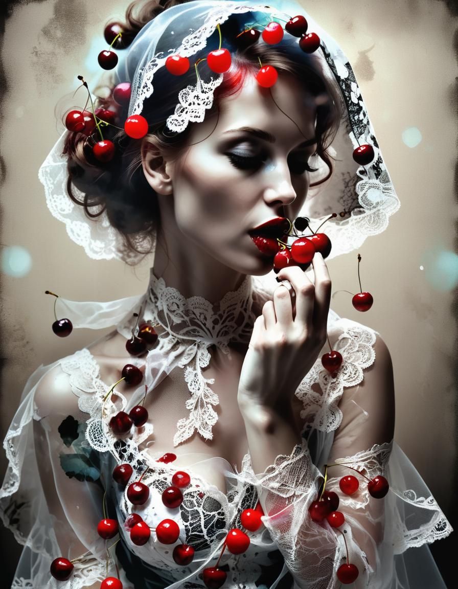 Woman's Memories: Double Exposure Alcohol Ink Portrait