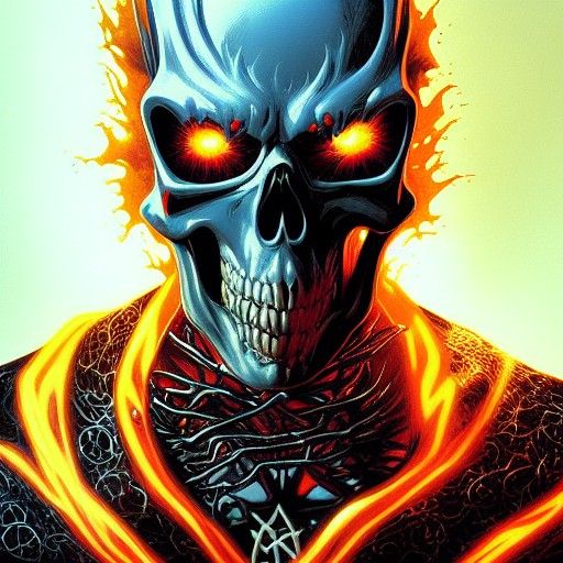 Ghost Rider in Comic Book Art Style