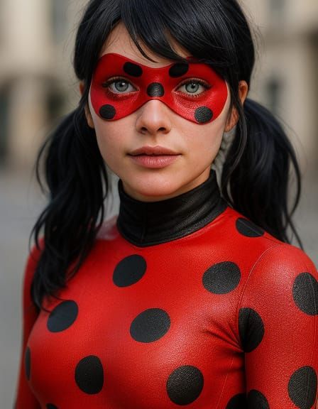 Photorealistic Ladybug: Marinette as a Female Superhero