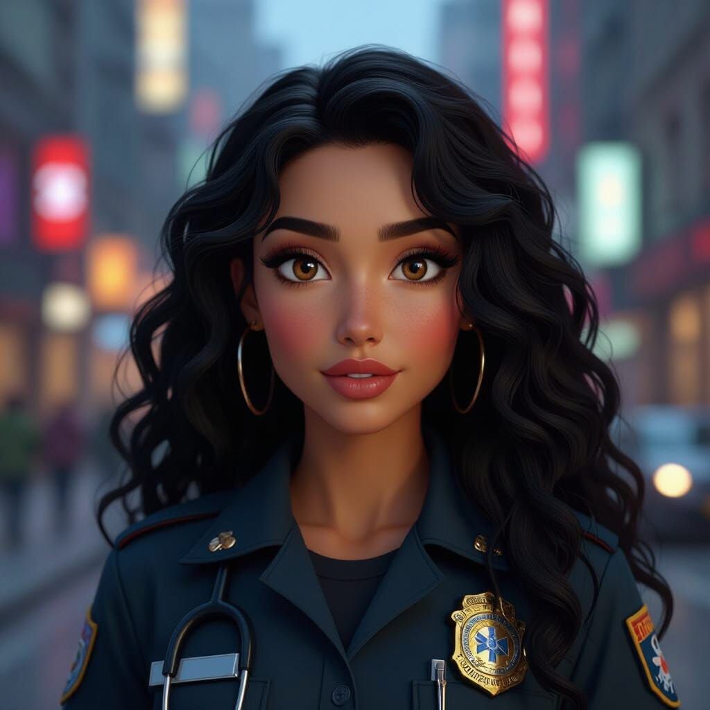 Paramedic Hero in Detailed Matte Painting Style