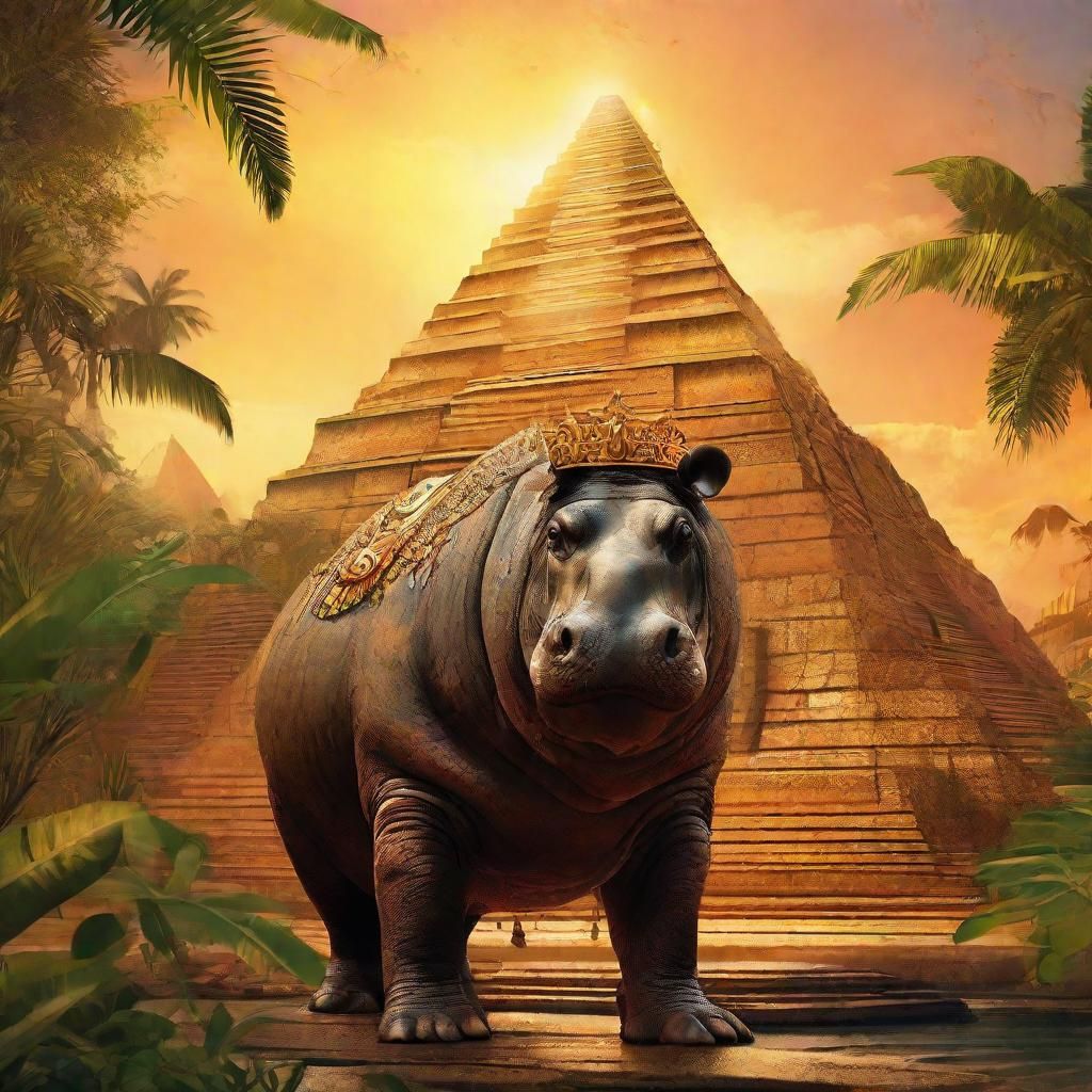 Mesoamerican Hippo in Jungle Fantasy Art