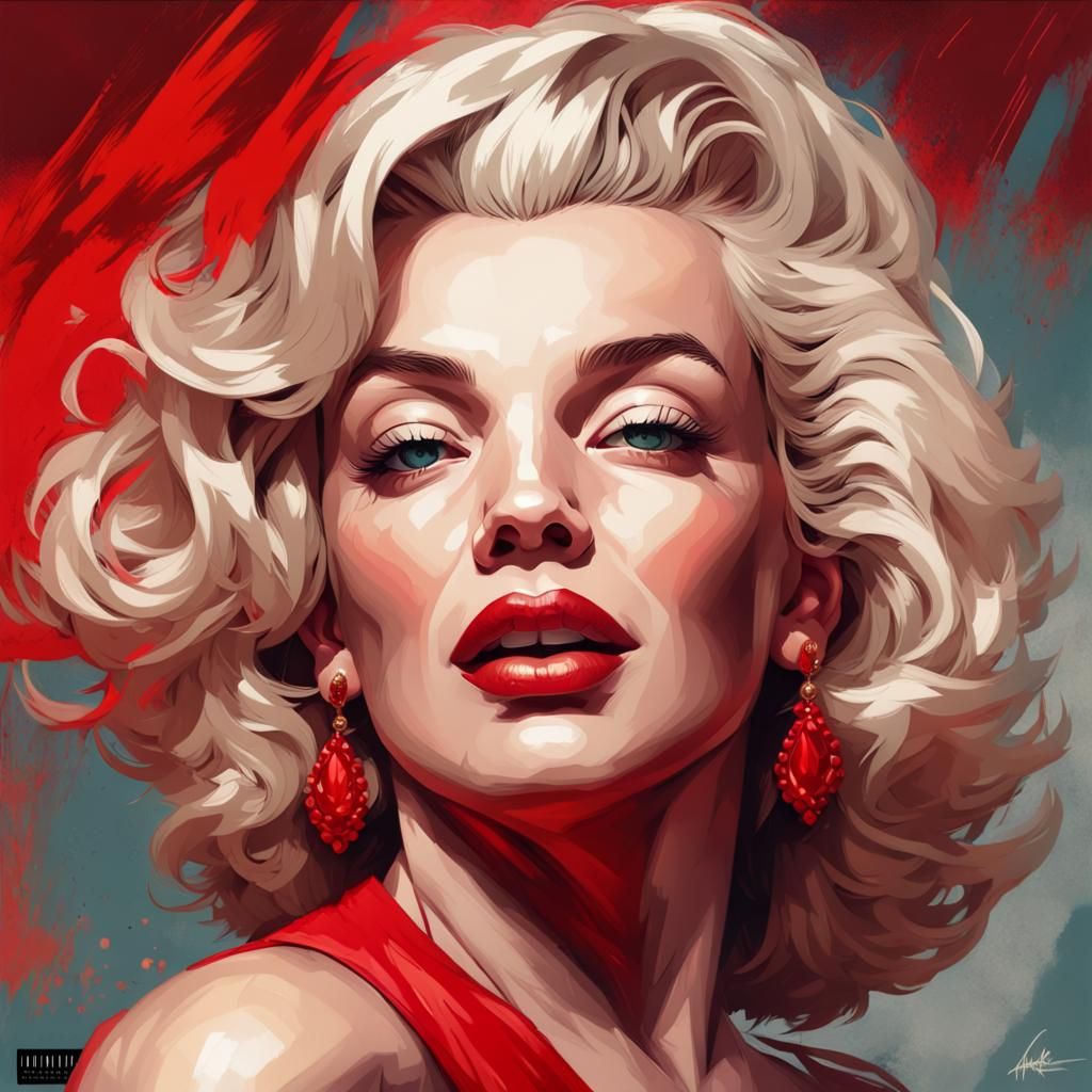 Marilyn Monroe Portrait as Iconic Sex Symbol