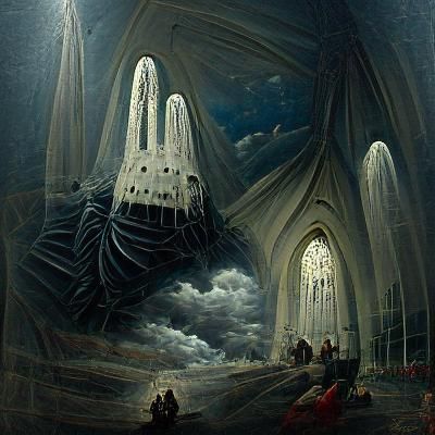 Futuristic Gothic Cathedral in Space
