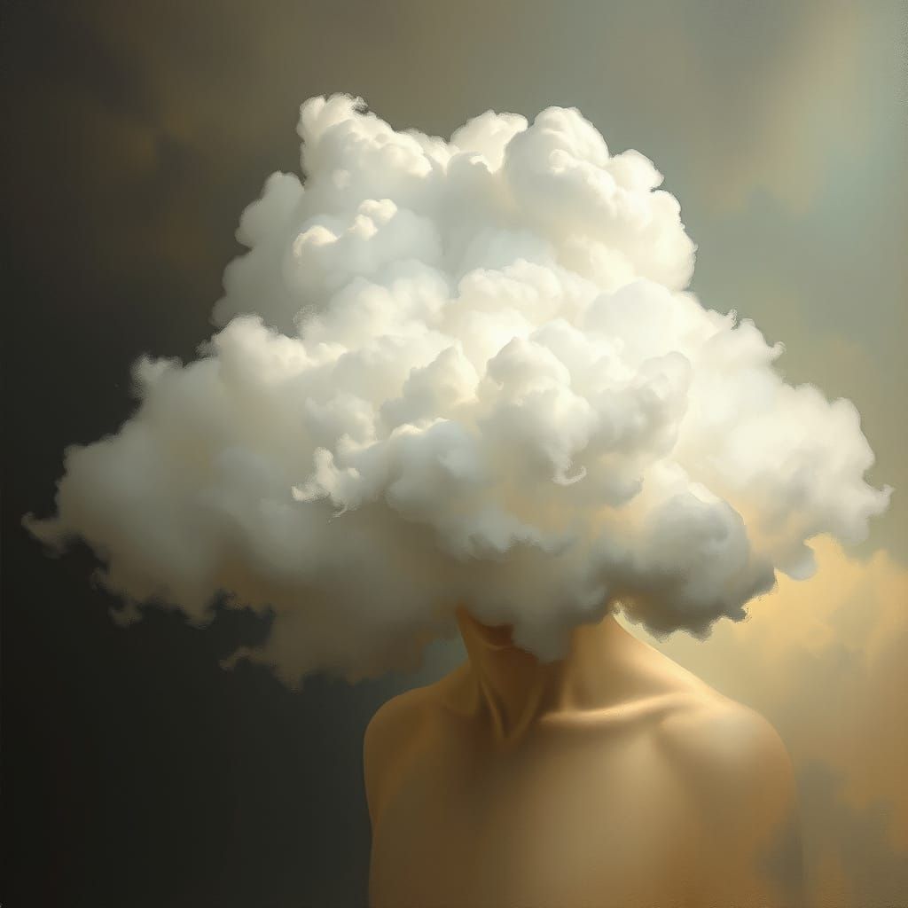 Sinister Cloud Over Person, Fantasy Art Style