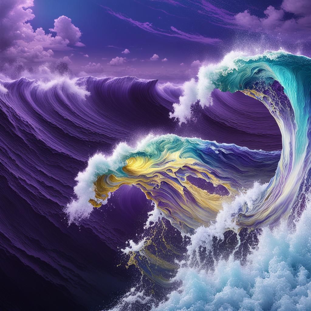 Ocean Waves Merge: Dark Fantasy Concept Art