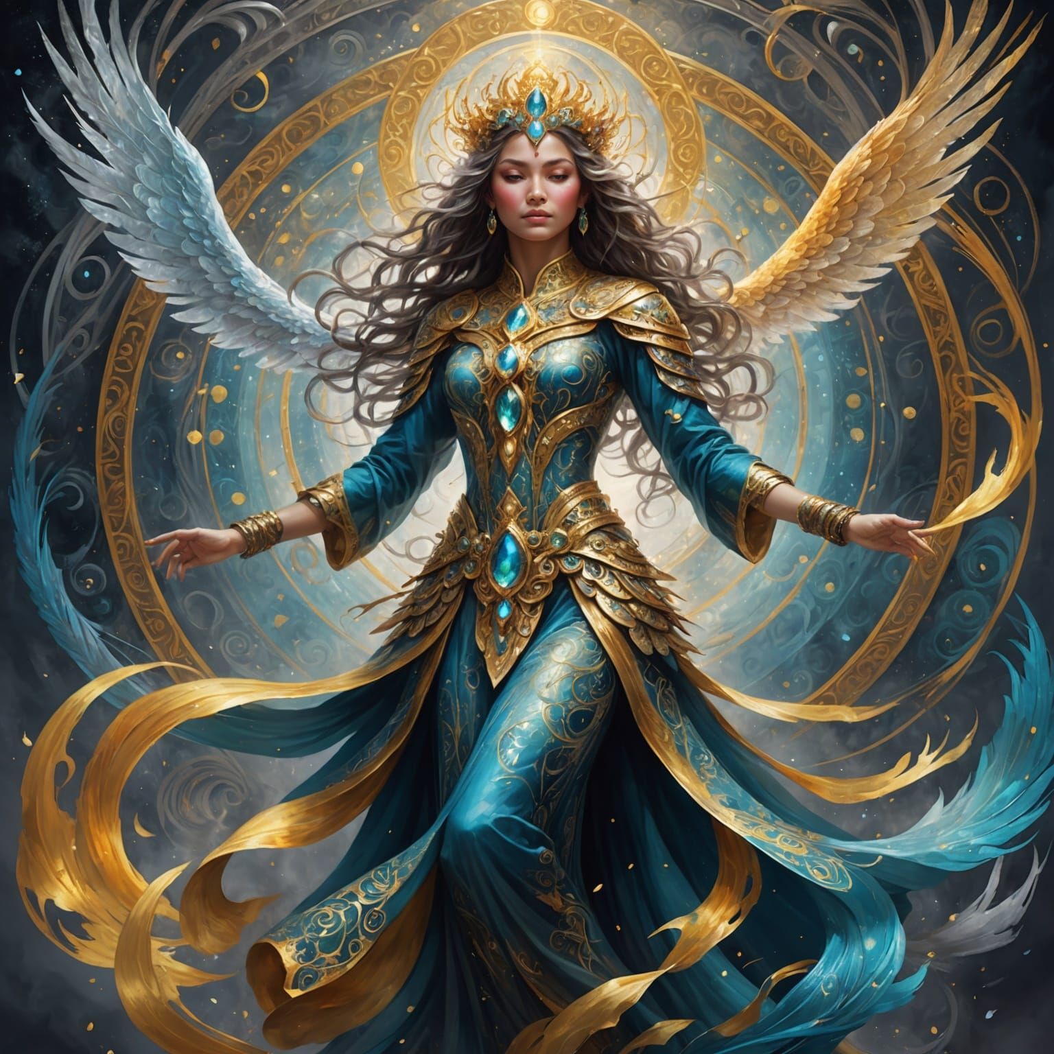 Ethereal Spirit of Silver and Gold Energy
