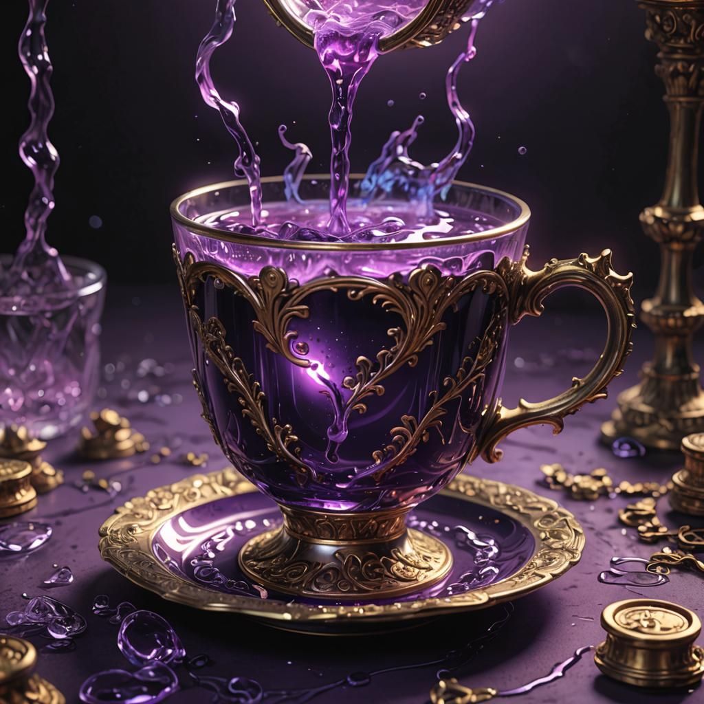 Glowing Purple Codeine Cup: Fantasy Digital Art