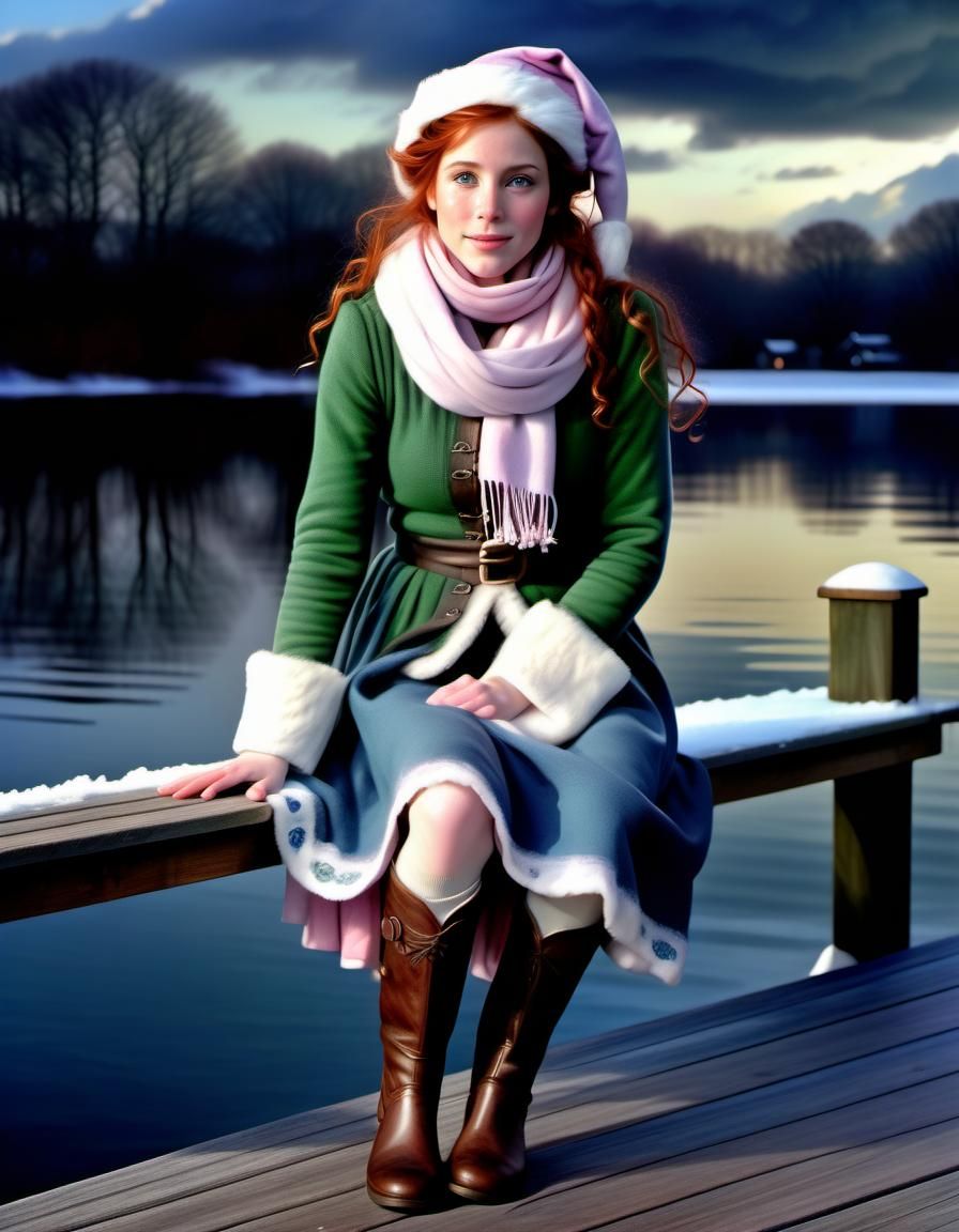 Elf Woman in Winter: A Watercolor Fantasy