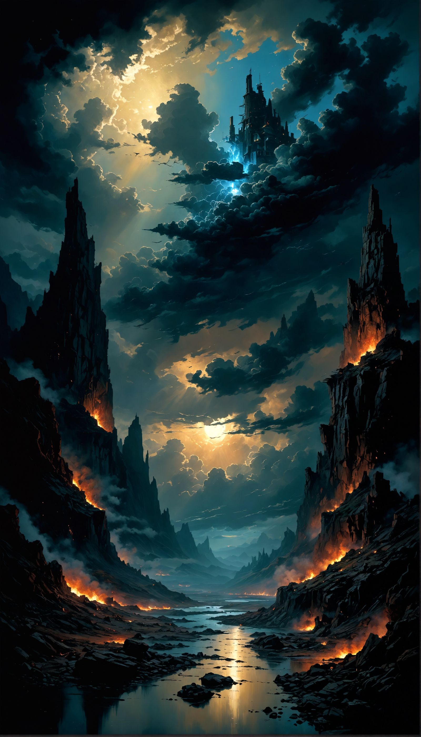 Dramatic Forsaken Skies Oil Painting