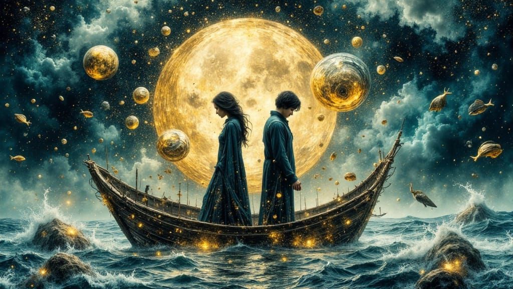 Ethereal Shipwreck: Victorian Surrealism in Double Exposure