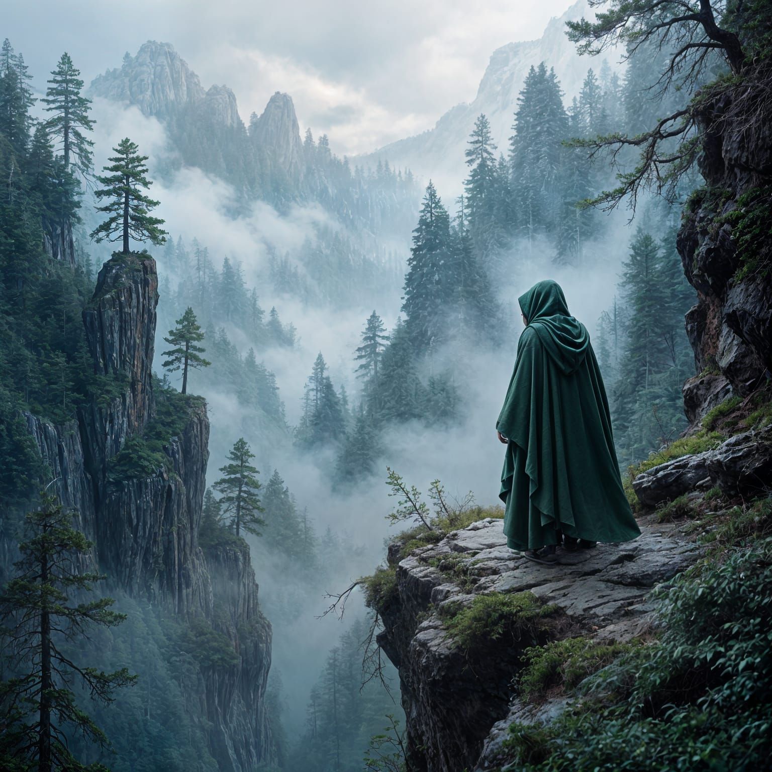 Wanderer Overlooking Black Forest Ravine