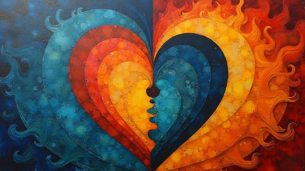 Vibrant Abstract Art with Complementary Colors