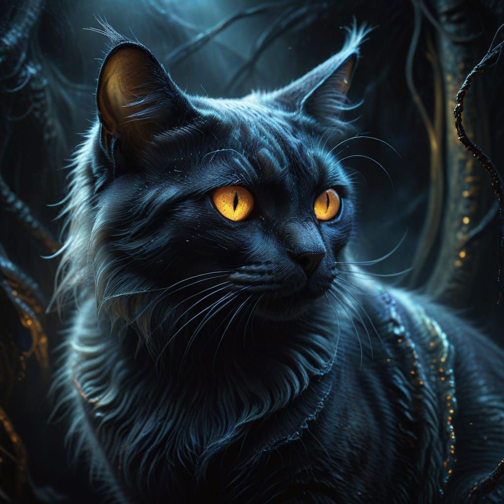 A cat in The Dark Behind the World