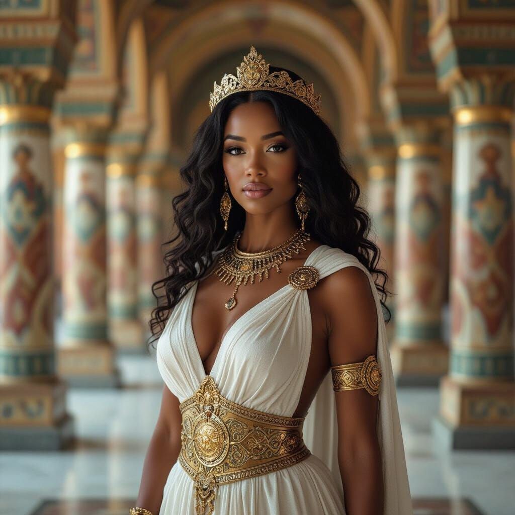 Byzantine Goddess Portrait Inside Temple