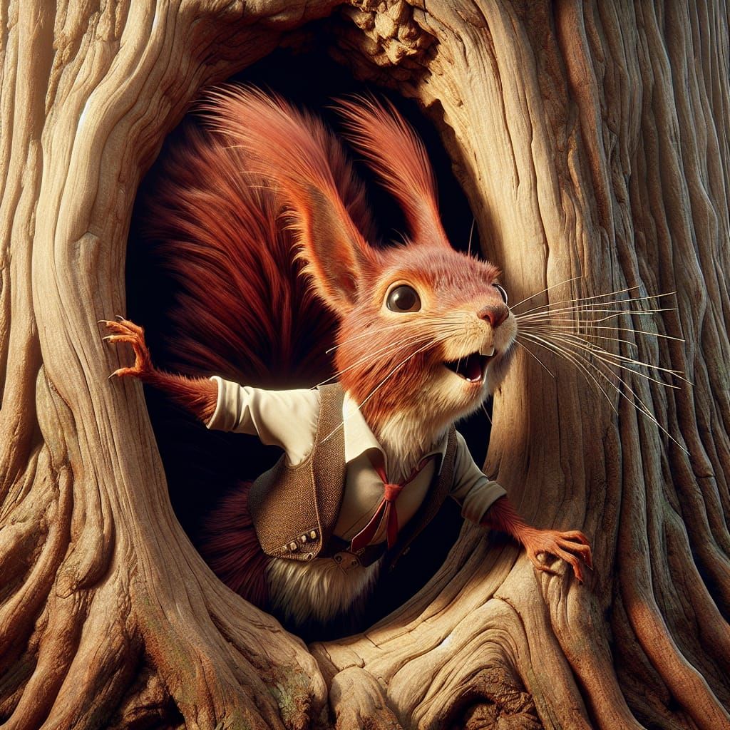 Squirrel Blowing Heart in Conceptual Fantasy Art