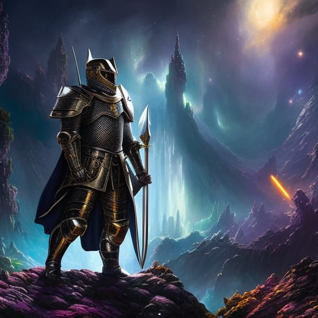 Ethereal Knight in Astral Armor Concept Art