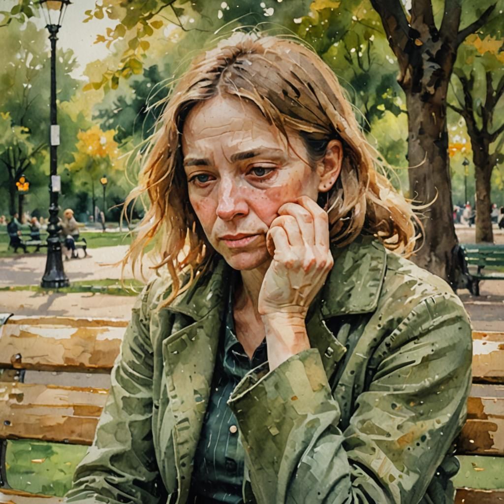 Impressionist Portrait of Person With Runny Nose