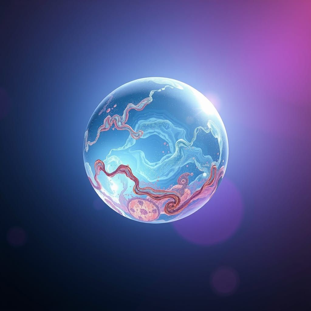 Celestial Water Orb in Ethereal Space