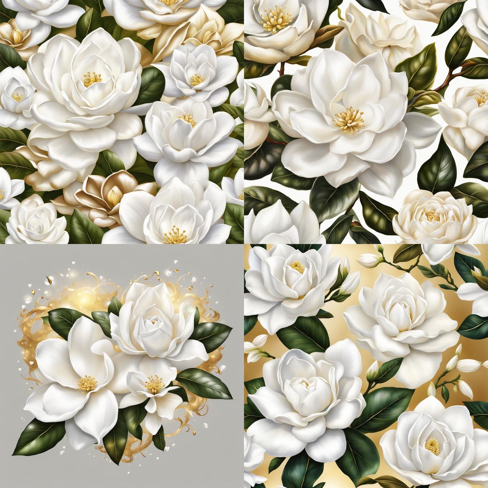 Elegant White Gardenia and Magnolia Hybrid Flower
