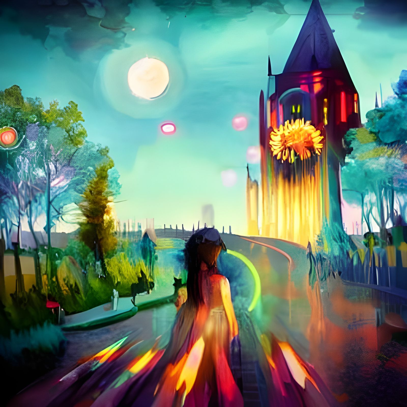 Ethereal Gothic Dreamscape in Vibrant, Hyperdetailed Style