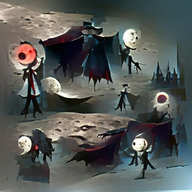 Vampire Pilgrim in front of the Moon Concept Art