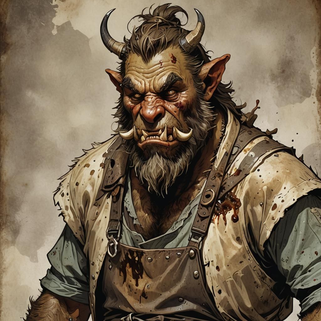 Grubby Bugbear Chef in a Rustic Tavern