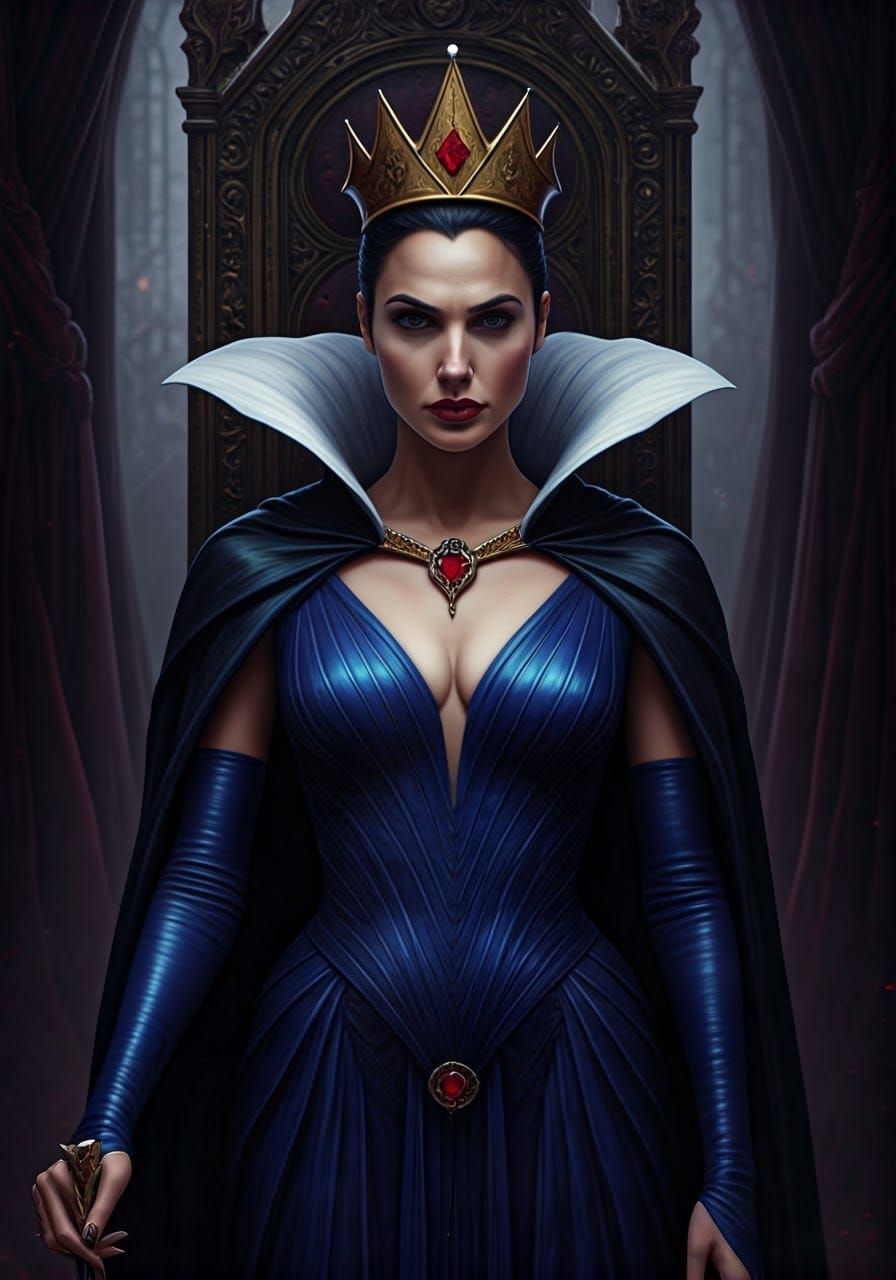 Regal Evil Queen in Vibrant Throne Room