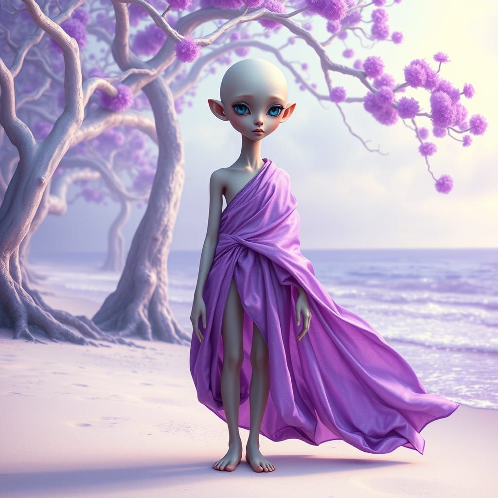 Androgynous Being Embodies Love and Wisdom in Ethereal World