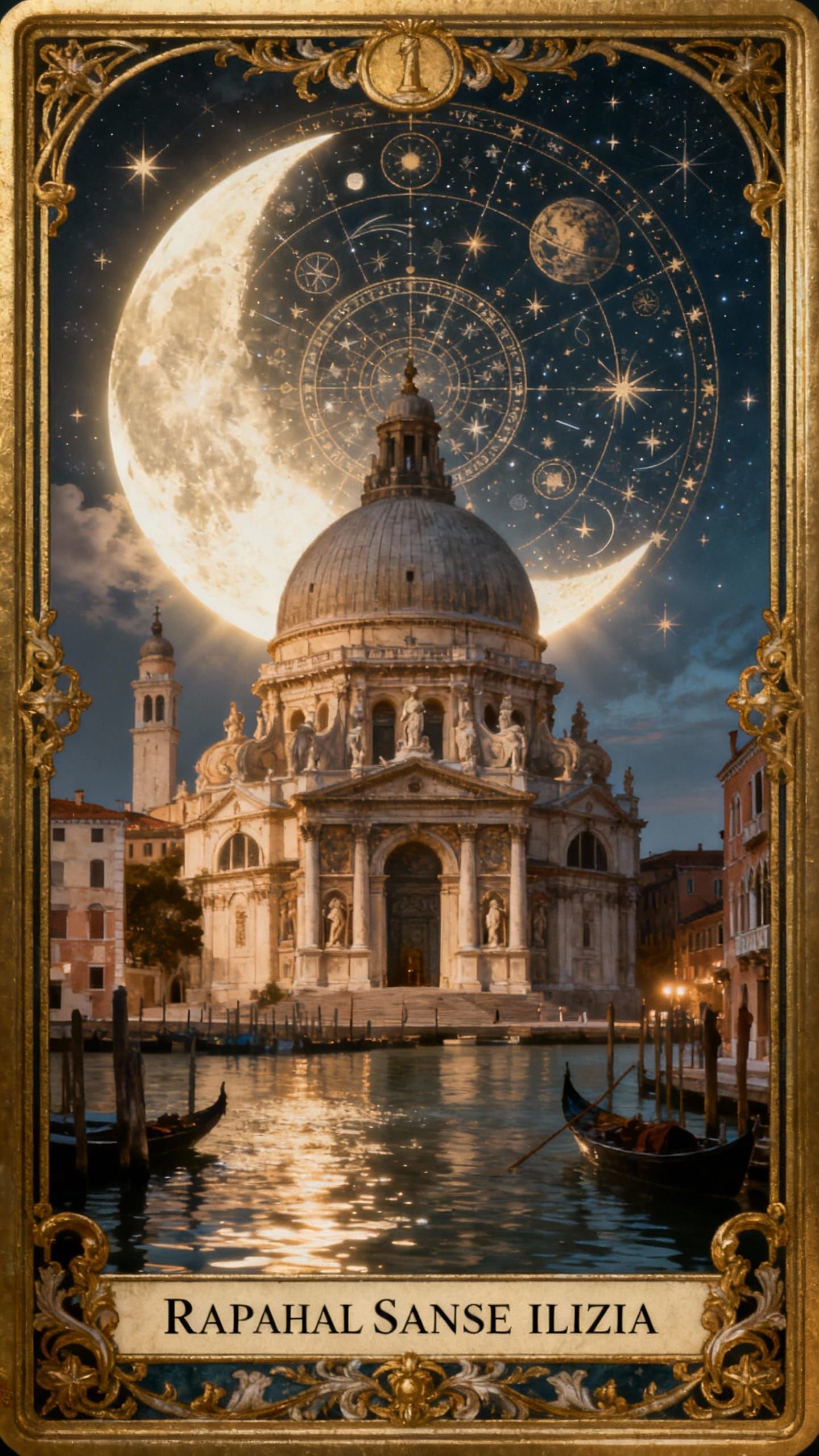 Ancient Venetian Moon Temple in Magical Realism Style