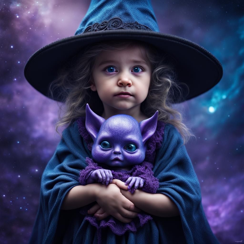Baby Witch and Evil Mother Witch in Galaxy