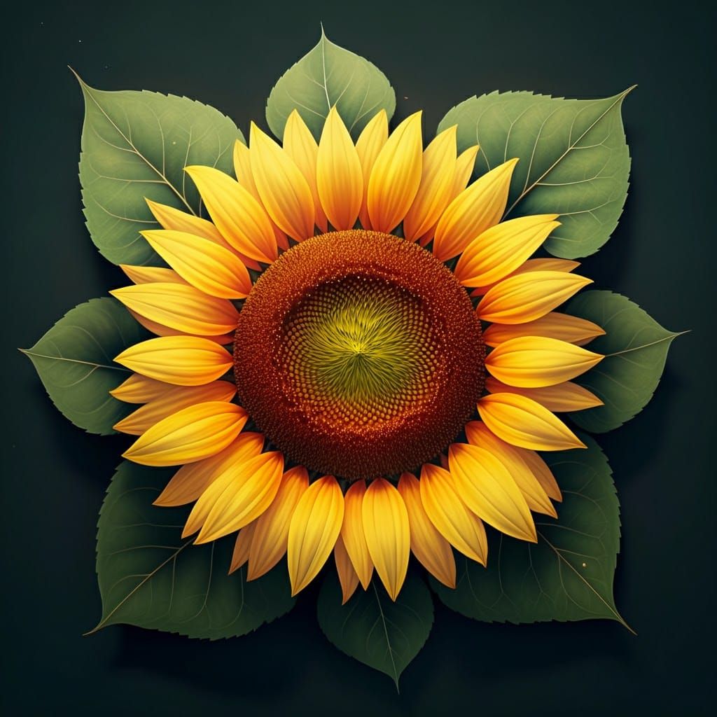 Bright Sunflower Illustration in Fantasy Style