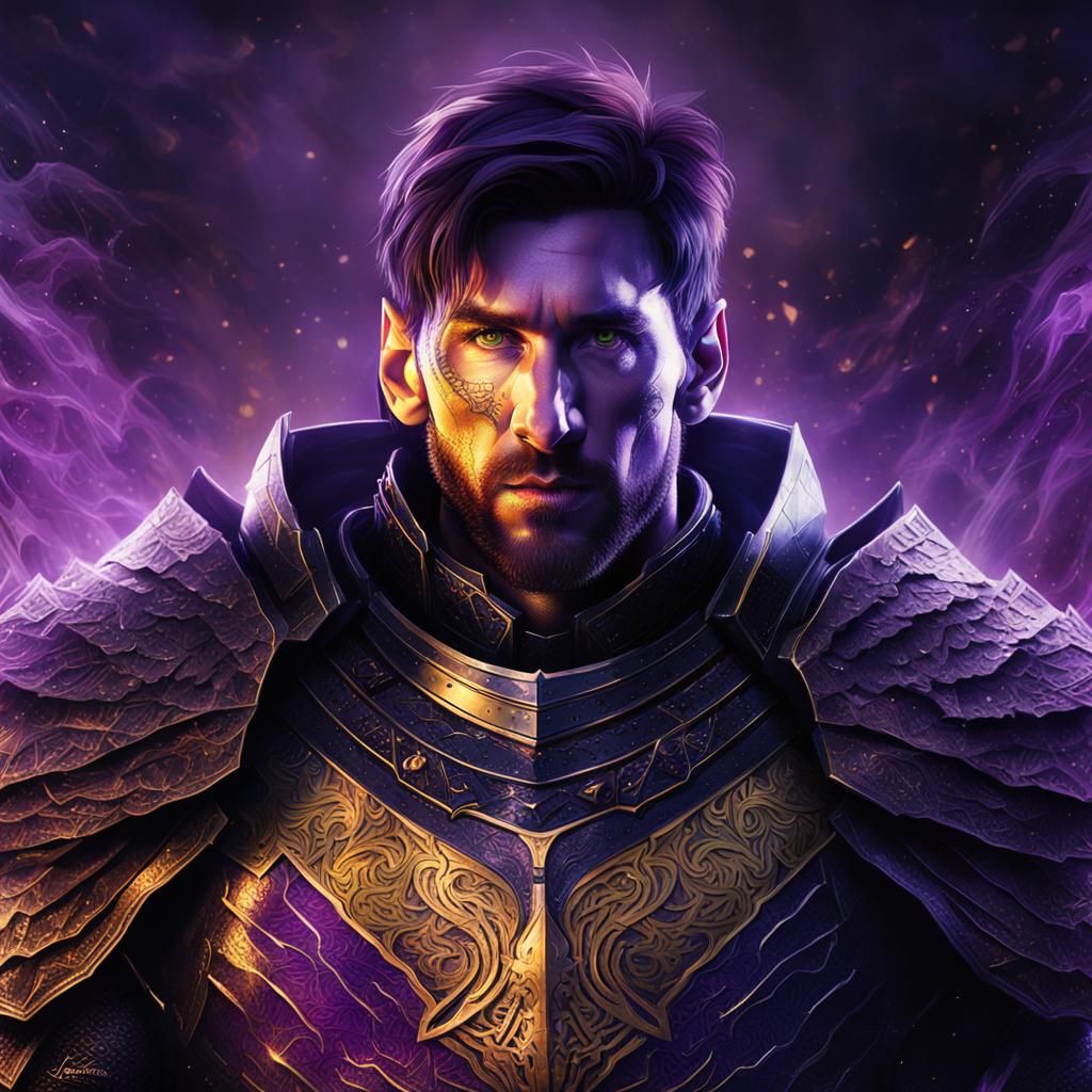 Lionel Messi in Dark Fantasy Armor Concept Art