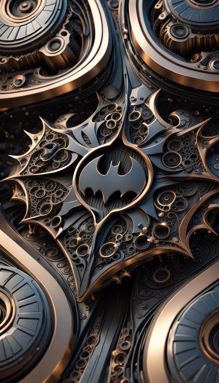Futuristic Batman Symbol in Abstract 3D Vector Style