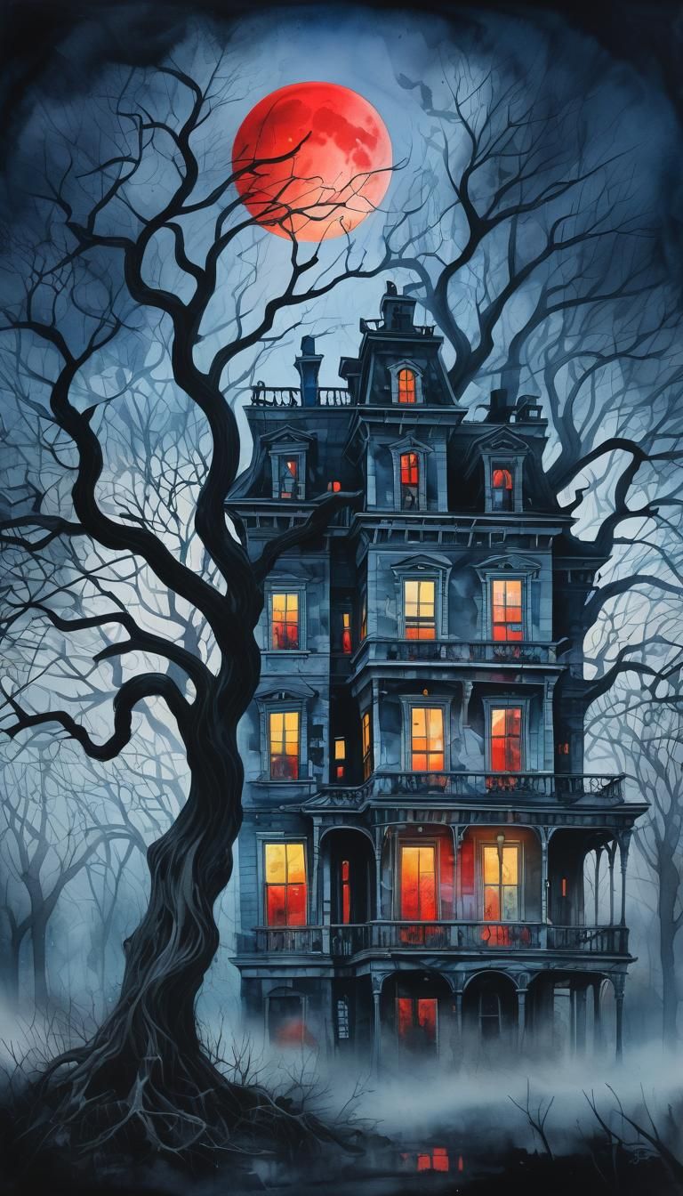 Haunted house watercolors by Eduardo Kobra intensely detaile...