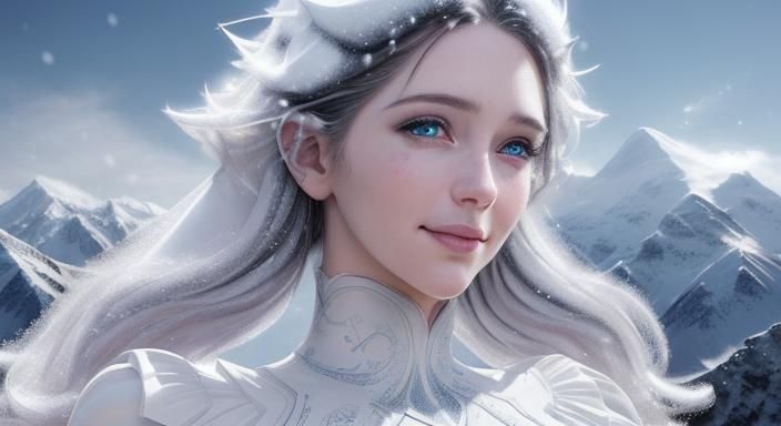 Techno Art Nouveau Angel in High-Tech Landscape