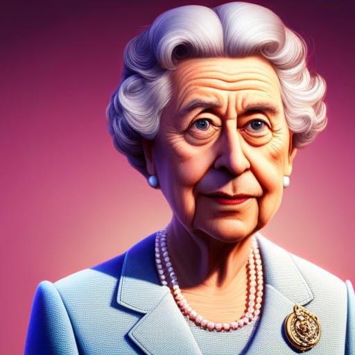 Queen Elizabeth and Friends: 3D Digital Art