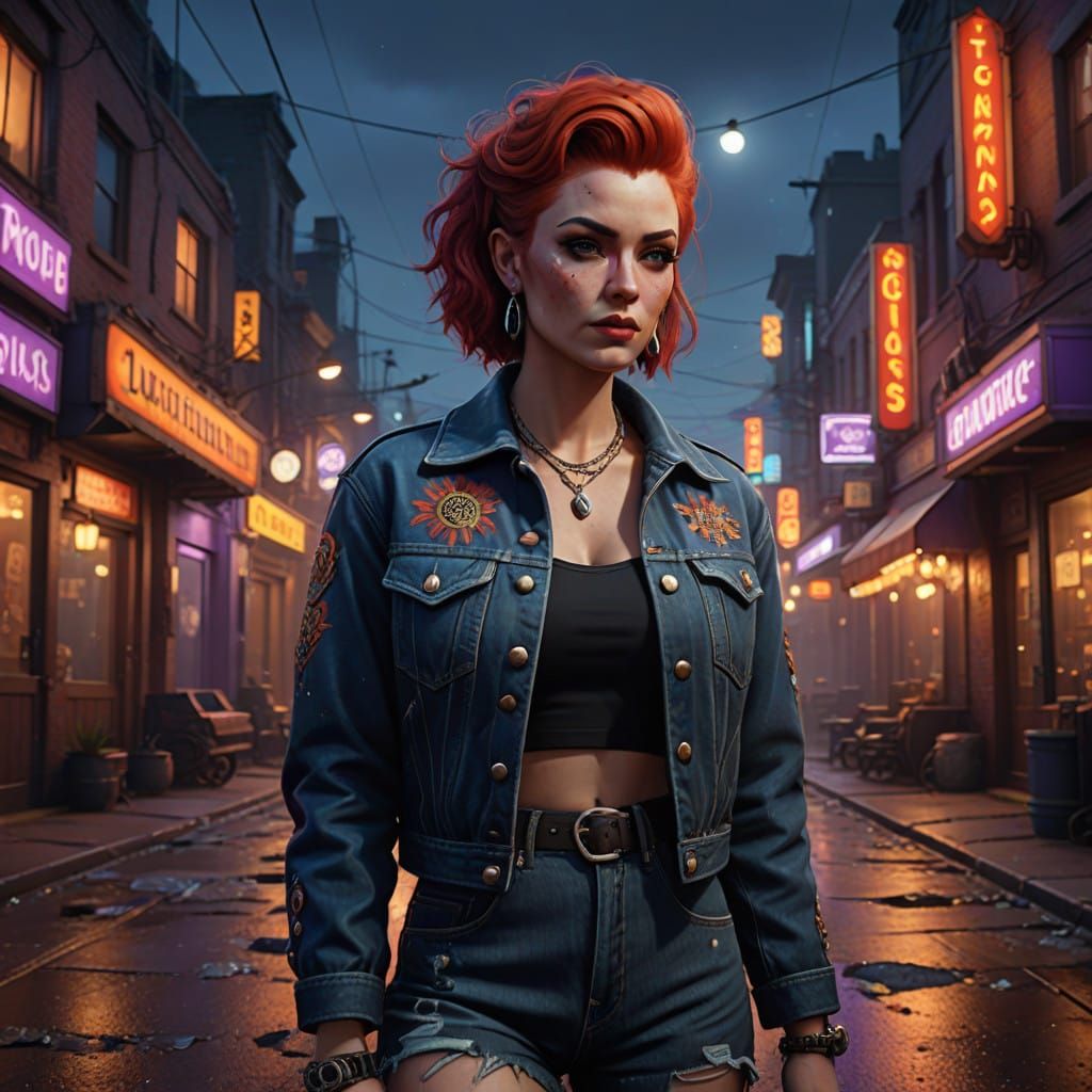 Fifties Rockabilly Icon in Vibrant, Dreamlike Portrait