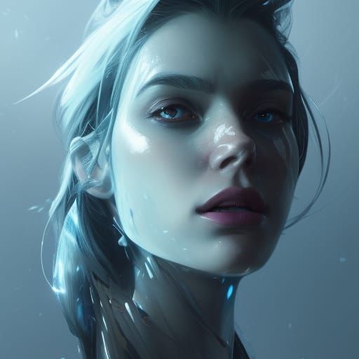 Detailed Ice Portrait Concept Art in 8K