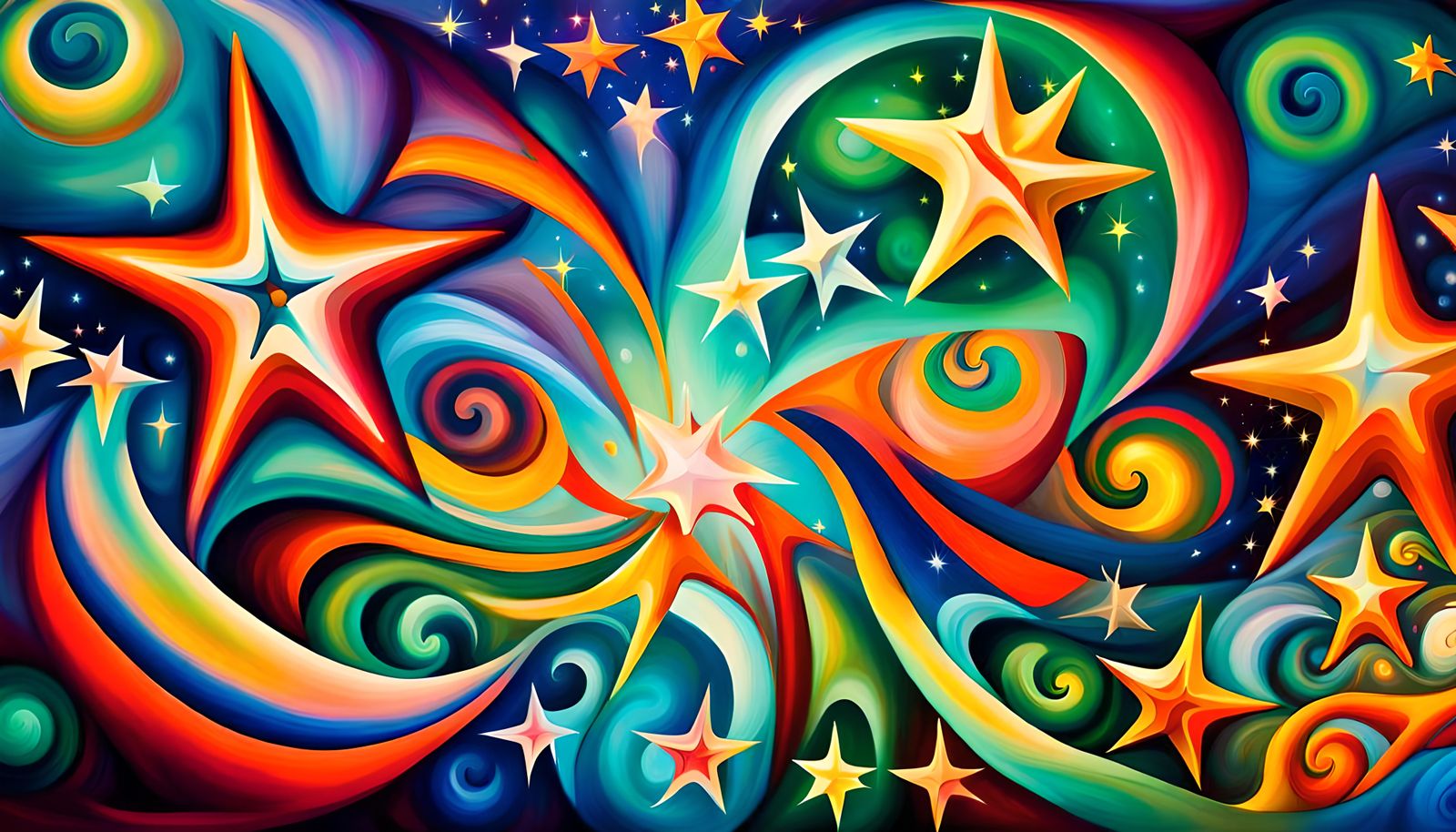 Iridescent Electromagnetic Maelstrom of Swirling Stars