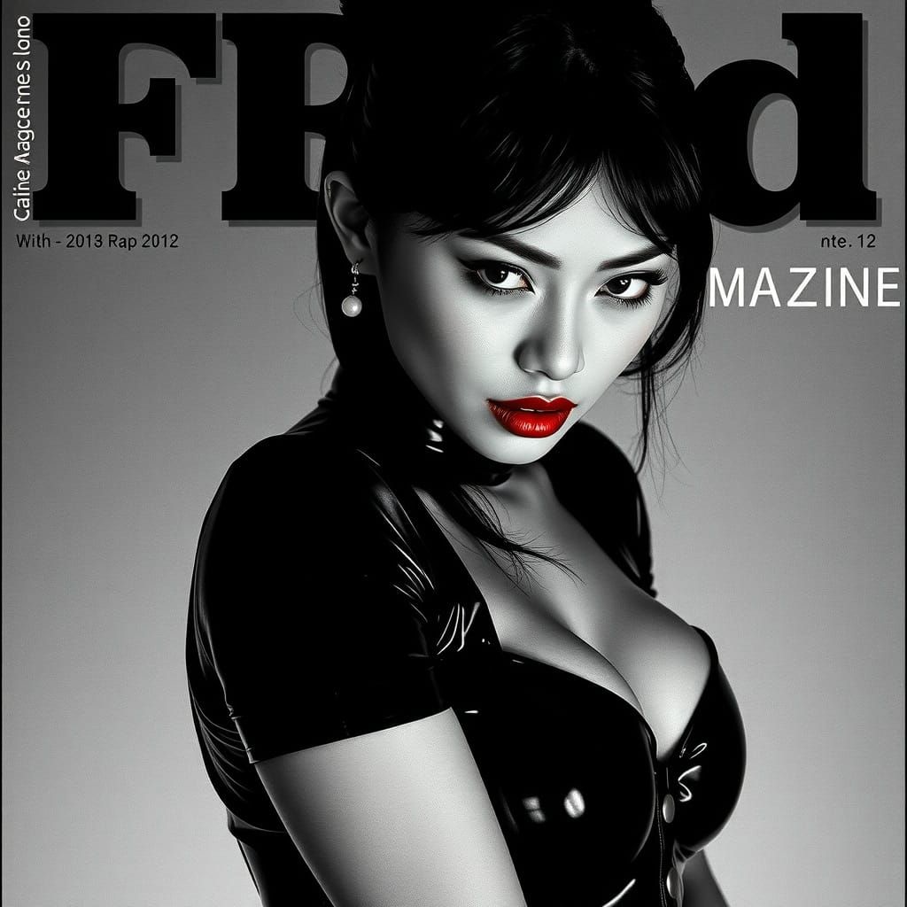 Chinese Woman Magazine Cover Noir Et Blanc