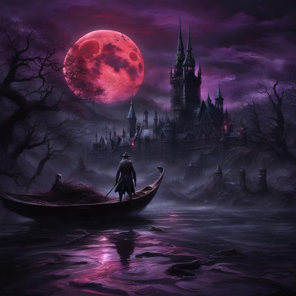 Bloodborne Inspired Swimmer Under Purple Moon