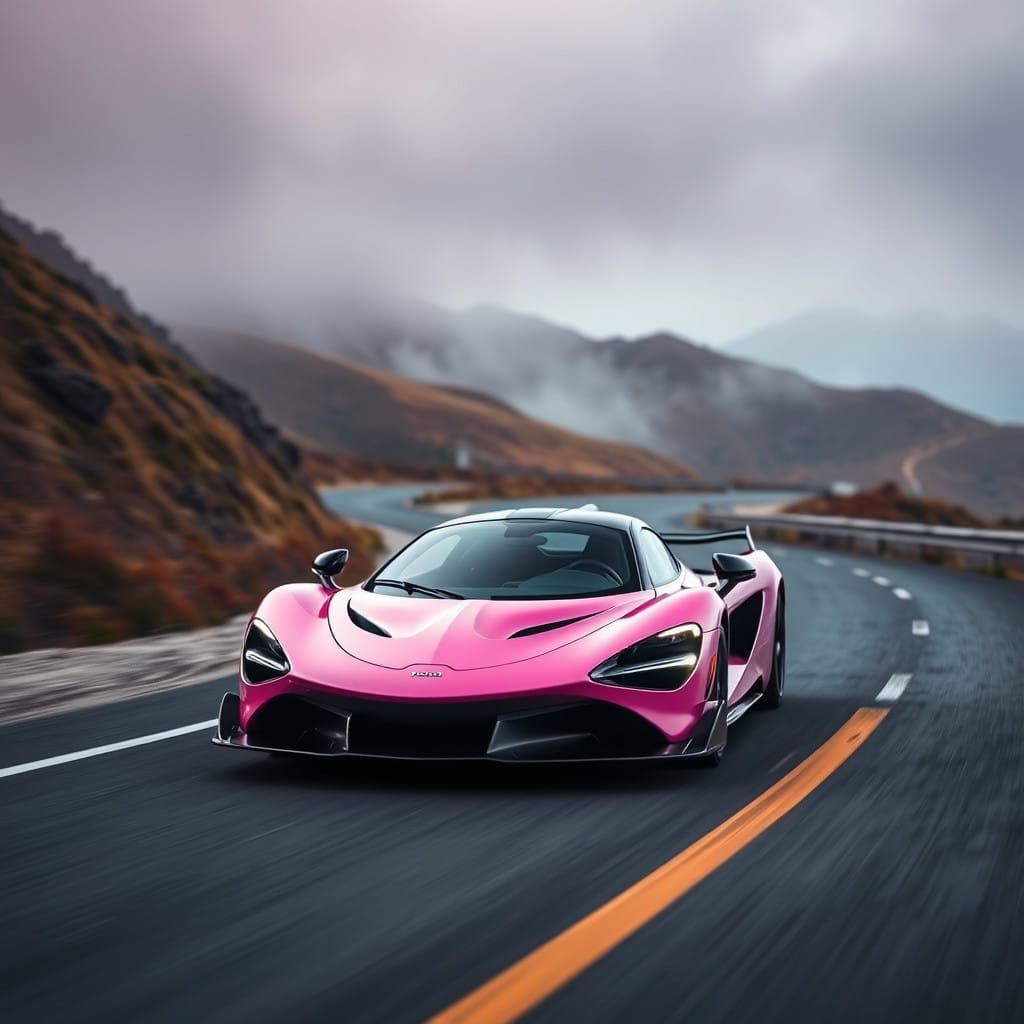 Pastel Pink McLaren Senna in Cinematic Motion