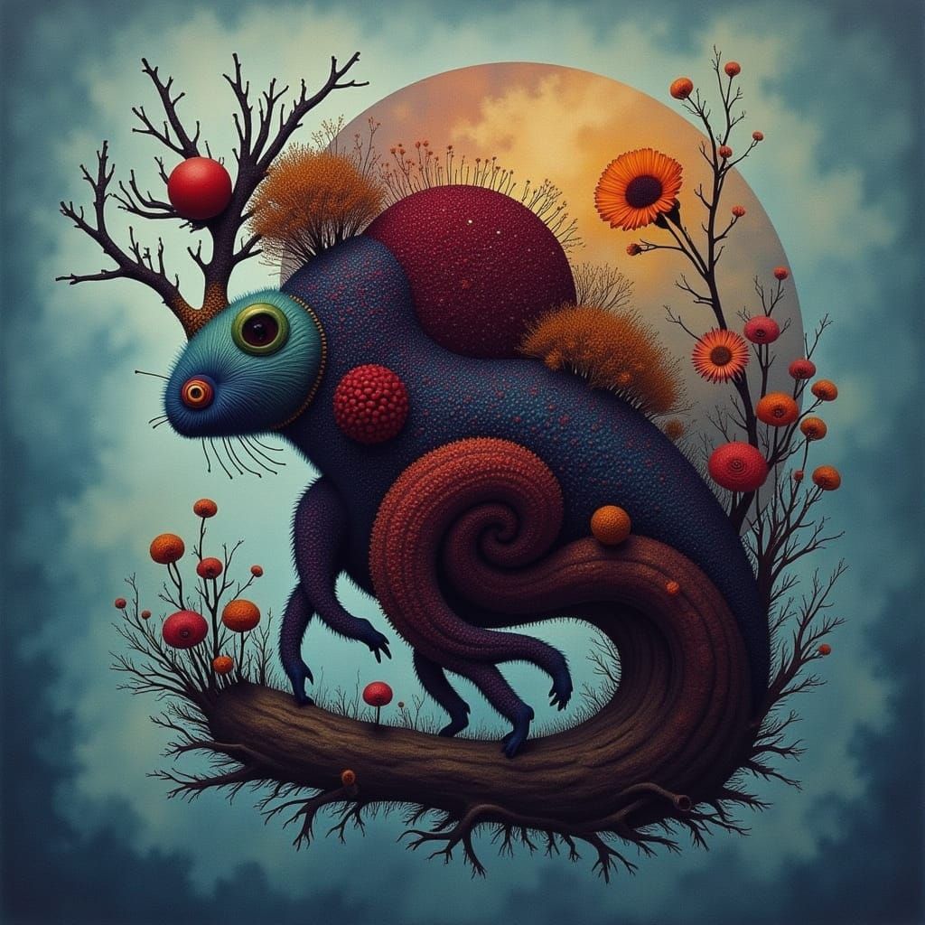 Ethereal Floral Landscape with Cicada Song